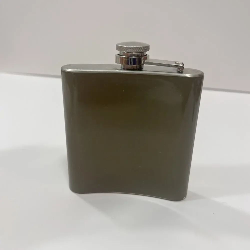 Stainless‎ Steel Hip Flask Scotch Whisky Graphic Novelty Barware Vintage
